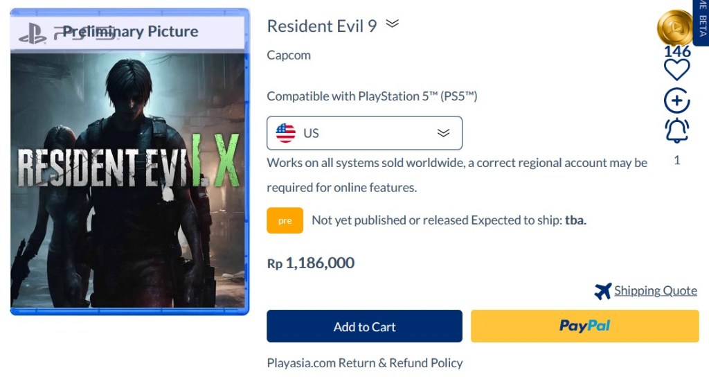 Situs Play Asia Tiba-Tiba Jual Resident Evil 9: Revenant Shadows